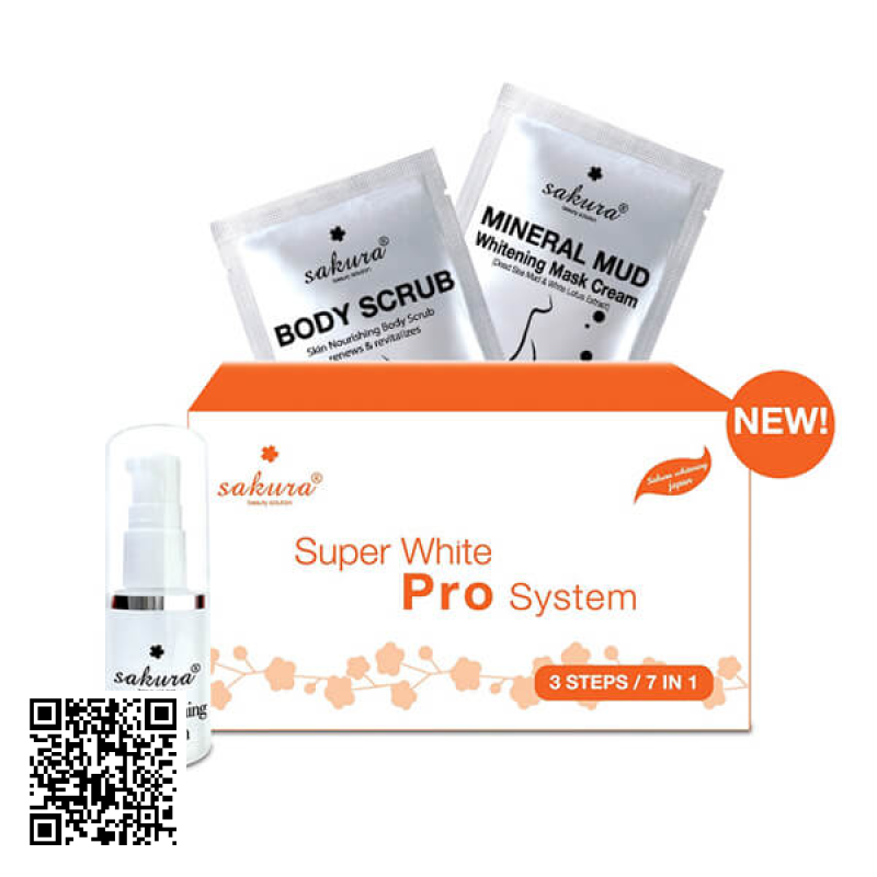 Bộ Kem Tắm Trắng Sakura Super White Pro System
