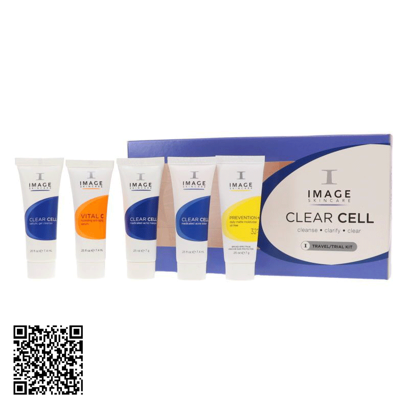 Bộ Sản Phẩm Chăm Sóc Da Dầu Và Mụn Image Skincare Clearcell Trial Kit Mỹ 