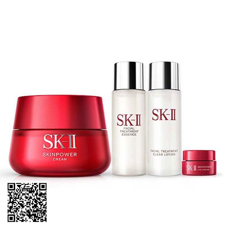 Bộ Sản Phẩm SK-II 4 Món Dưỡng Da Chống Lão Hóa  Skinpower Cream Coffret