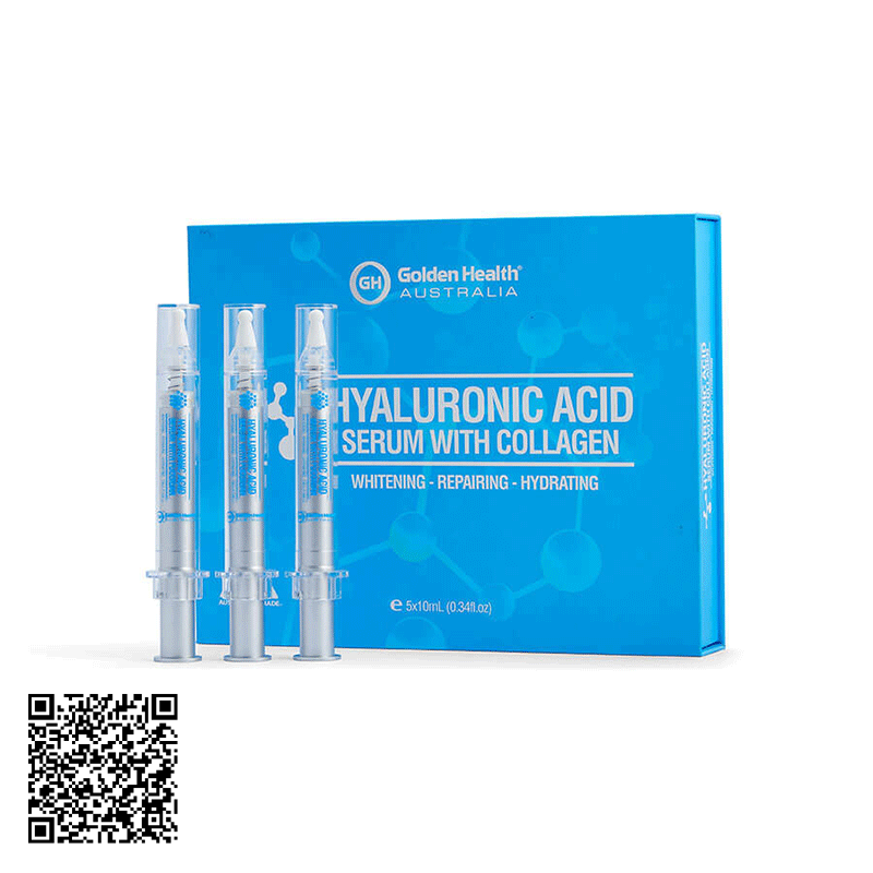 Tinh Chất Hyaluronic Acid Serum With Collagen Golden Health Của Úc Hộp 5 Lọ 10ml