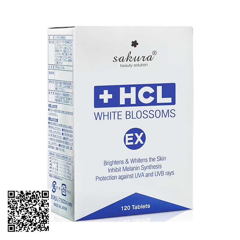 Viên Uống Giảm Nám, Tàn Nhang Và Đốm Nâu Sakura HCL White Blossoms EX Nhật Bản 120 Viên
