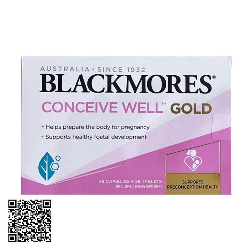 Viên Uống Hỗ Trợ Thụ Thai Blackmores Conceive Well™ Gold Úc 56 Viên