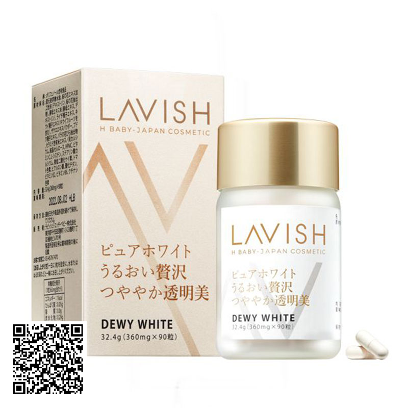 Viên Uống Nhật Bản Làm Trắng & Dưỡng Da Căng Bóng Lavish H Baby Dewy White 90 Viên