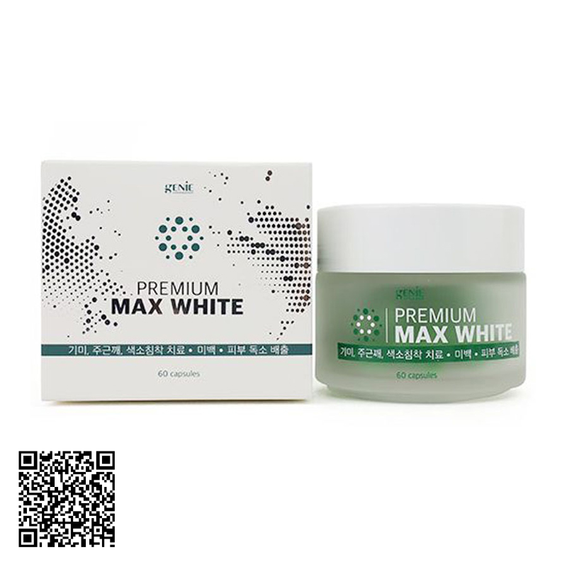 Viên Uống Trắng Da, Cân Bằng Nội Tiết Tố Genie Premium Max White Màu Xanh