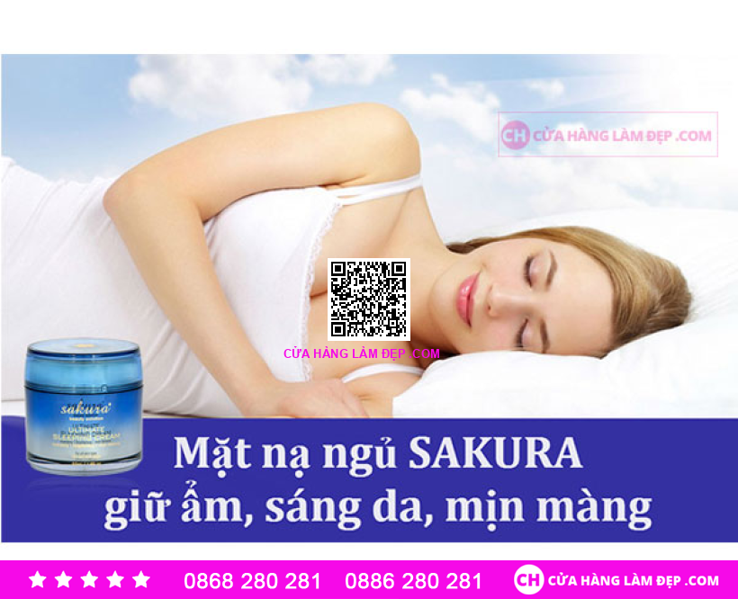 Mặt Nạ Ngủ Làm Dịu Và Trẻ Hoá Làn Da Sakura Ultimate Sleeping Cream