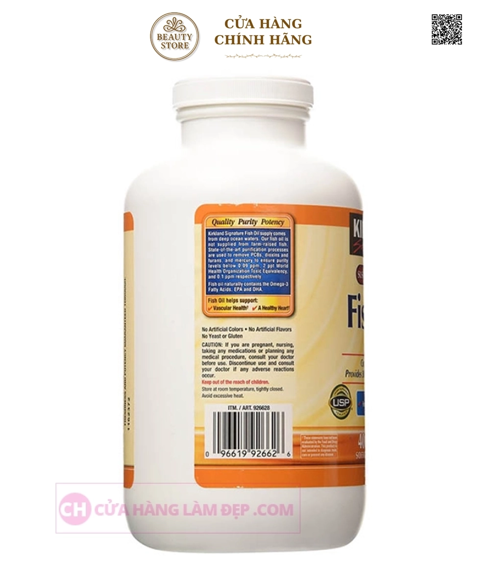 Tinh dầu cá Omega 3 Kirkland (1000mg x 400 viên)