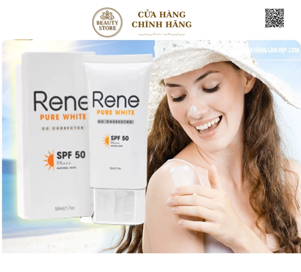 Kem trang điểm chống nắng Rene Pure White CC cream Corrector SPF50 PA+++