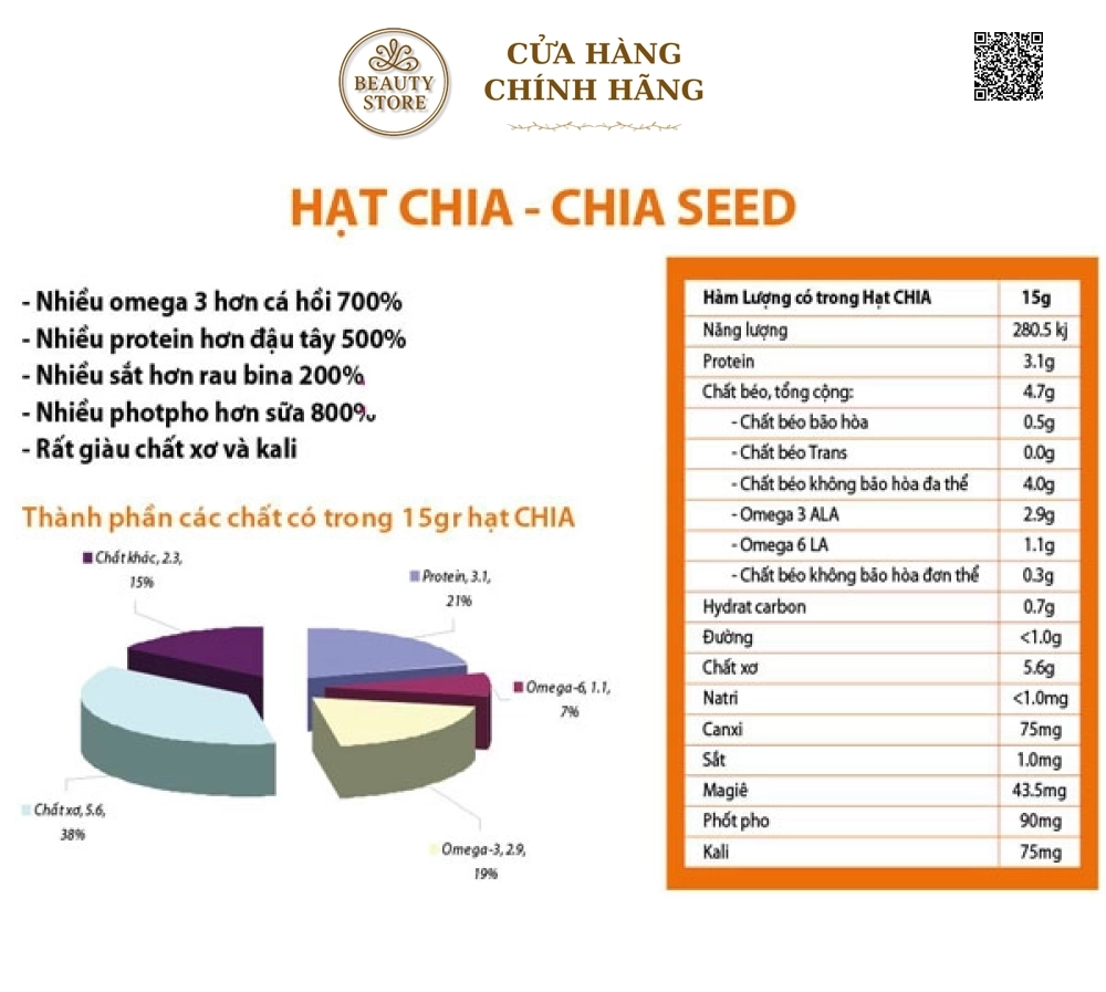 Hạt Chia Seeds High In Omega 3 Absolute Organic 1kg