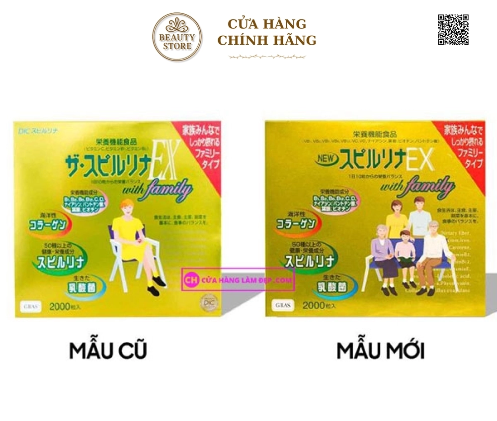 Tảo Vàng Spirulina Ex Cao Cấp Nhật Bản Hộp 2000 Viên 2019