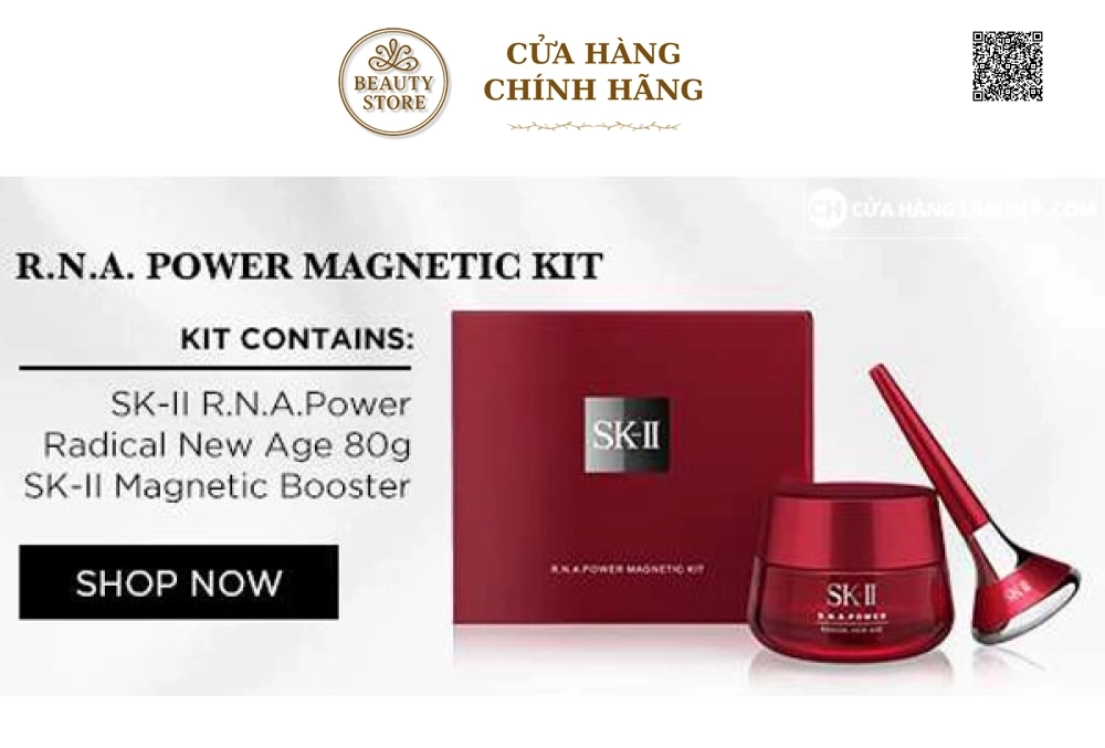 Set SK-II R.N.A Power Magnetic Booster Kit - Set Kem R.N.A 80g Và Gậy Từ Tính Siêu Thẩm Thấu