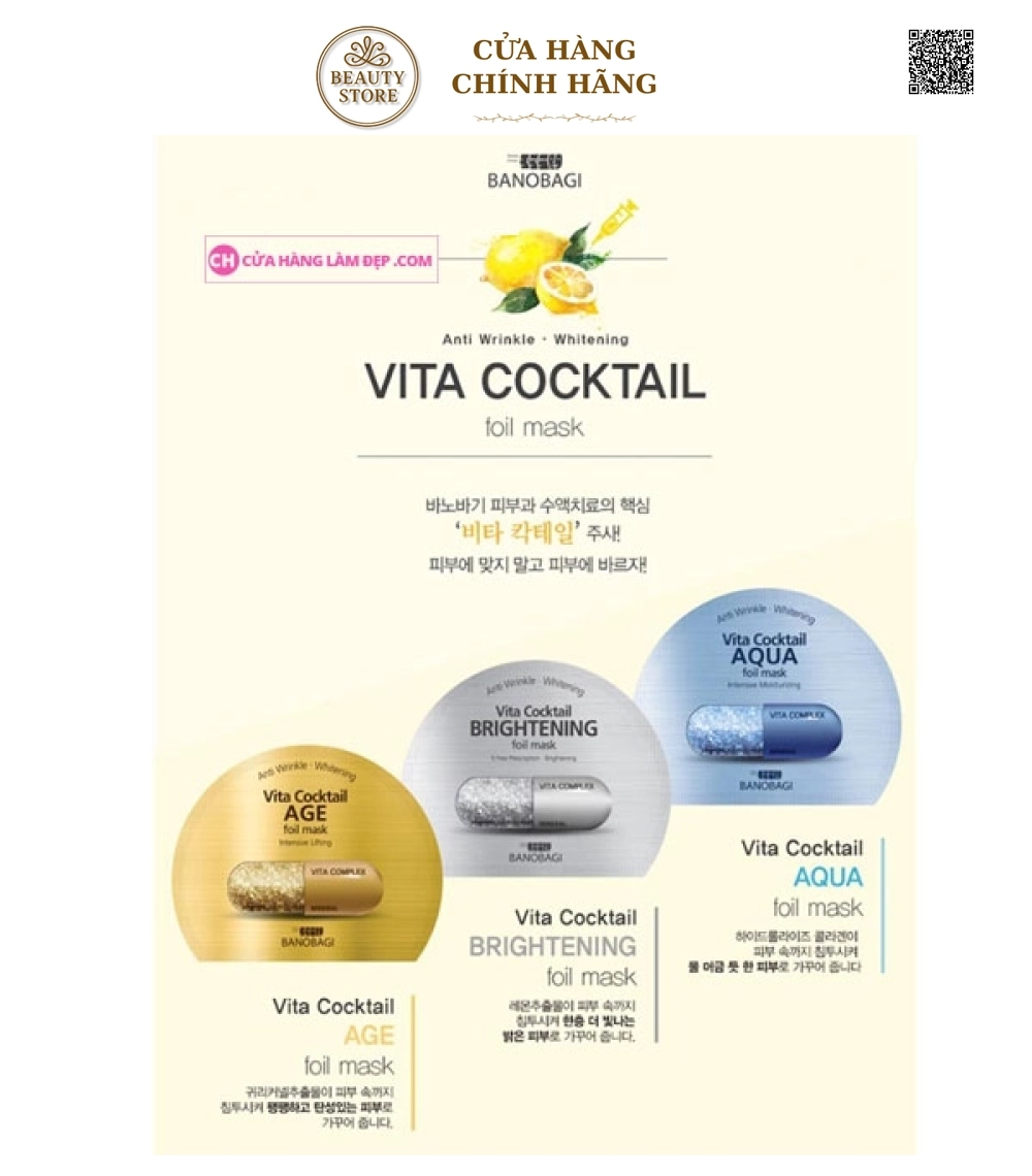 Mặt Nạ Thiếc BANOBAGI Vita Cocktail Age Foil Mask