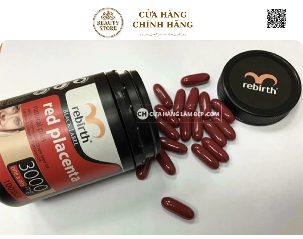 Viên Uống Nhau Thai Cừu Đỏ Rebirth Red Placenta 3000mg Của Úc