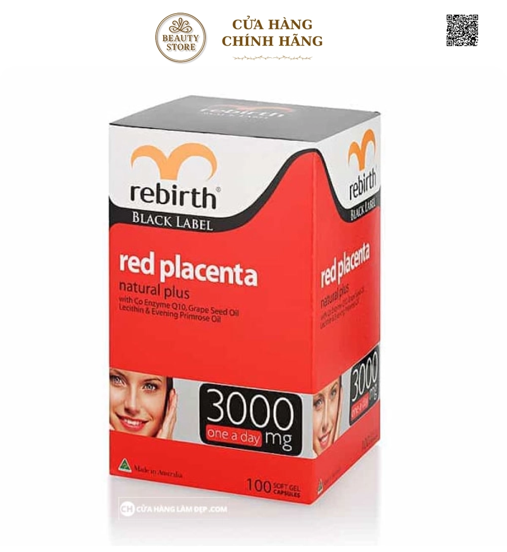 Viên Uống Nhau Thai Cừu Đỏ Rebirth Red Placenta 3000mg Của Úc