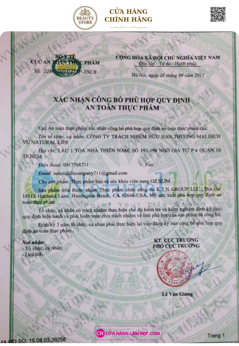 Viên uống giảm cân OZ SLIM (40 Viên)