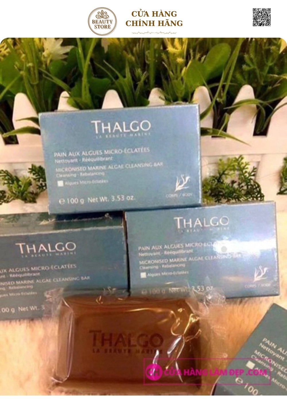 Xà Phòng Tảo Biển Giảm Mụn Lưng Thalgo Marine Algae Cleansing Bar