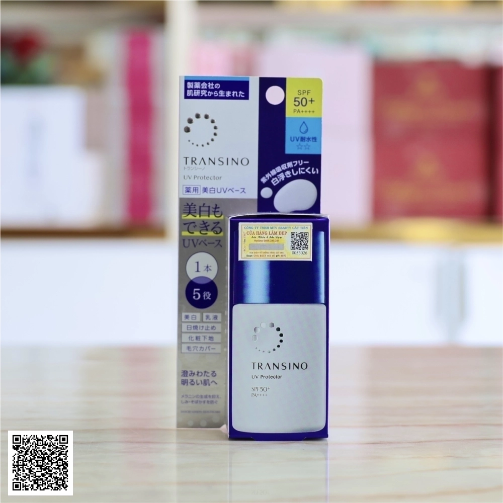 Kem Chống Nắng Hỗ Trợ Dưỡng Trắng, Dưỡng Ẩm Transino Whitening UV Protector Từ Nhật Bản 30ml
