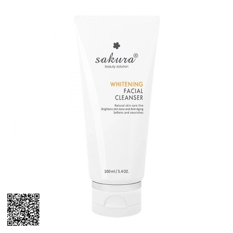 Sữa Rửa Mặt Dưỡng Trắng Da, Hỗ Trợ Ngừa Lão Hóa Sakura Whitening Facial Cleanser
