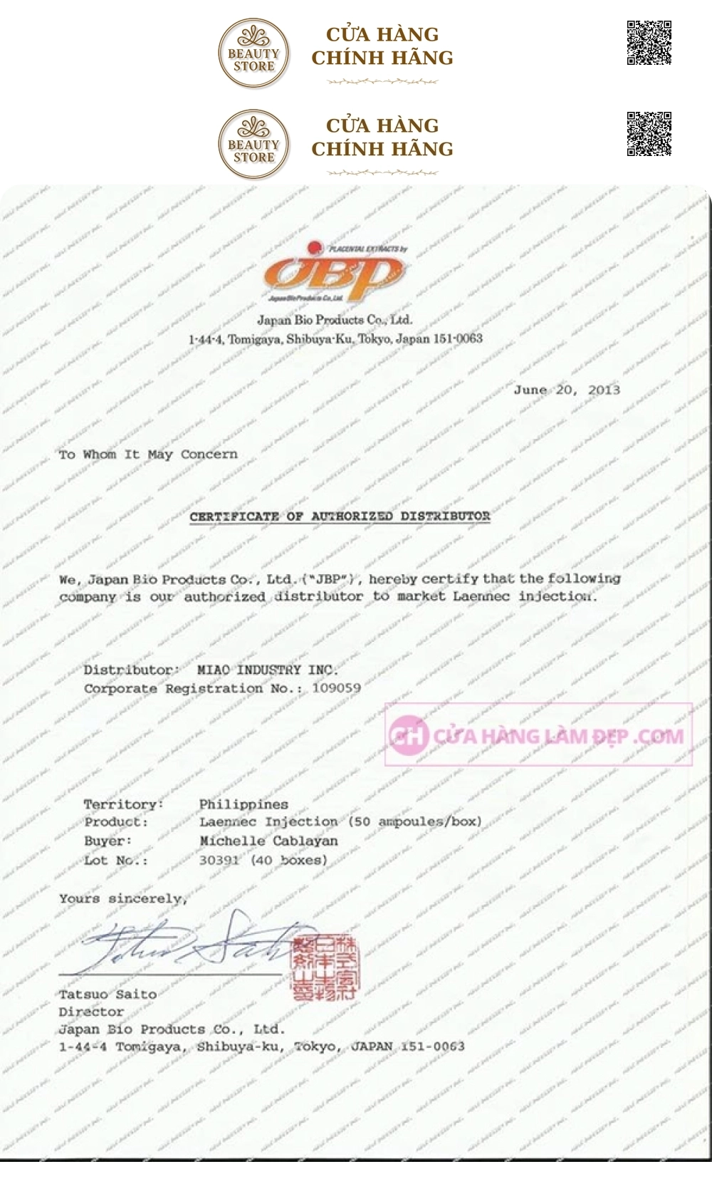 Tinh Chất Tế Bào Nhau Thai Placenta Laennec Nhật Bản