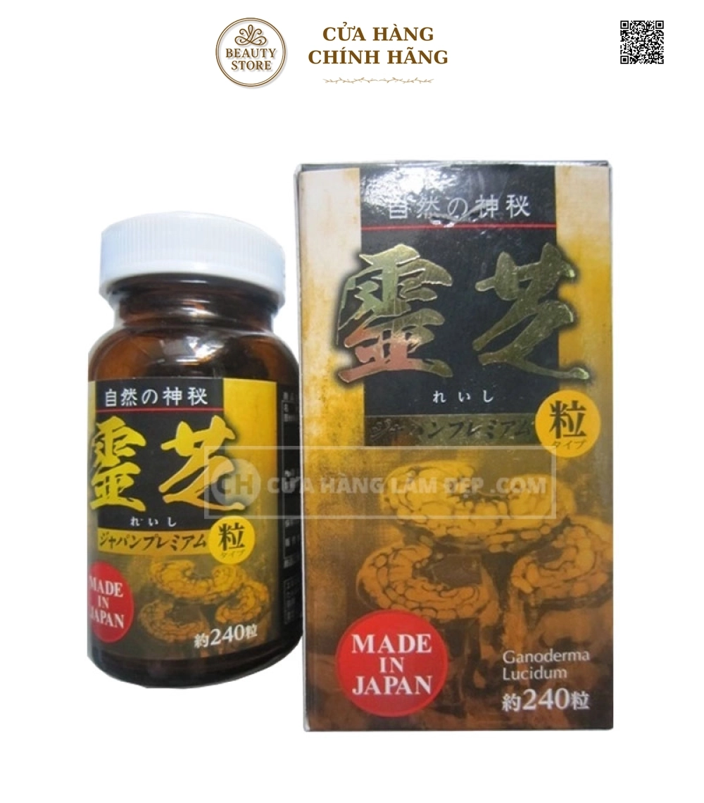 Nấm Linh Chi Đen Cô Đặc Nhật Bản hộp 240 viên