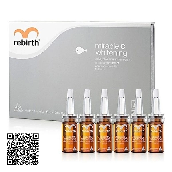 Bộ 6 Ống Serum Tế Bào Dưỡng Trắng Da Rebirth Miracle C Whitening - RM12