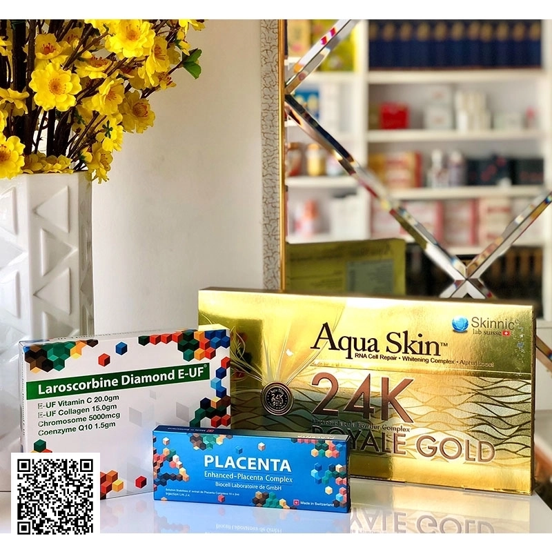 Set Truyền Trắng Aqua Skin Royal Golden 24K Loại Cao Cấp Thuỵ Sỹ
