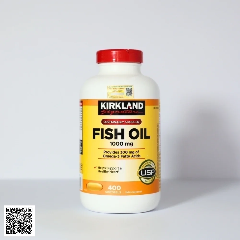Kirkland Viên Uống Dầu Cá Signature Fish Oil 1000mg 400 Viên
