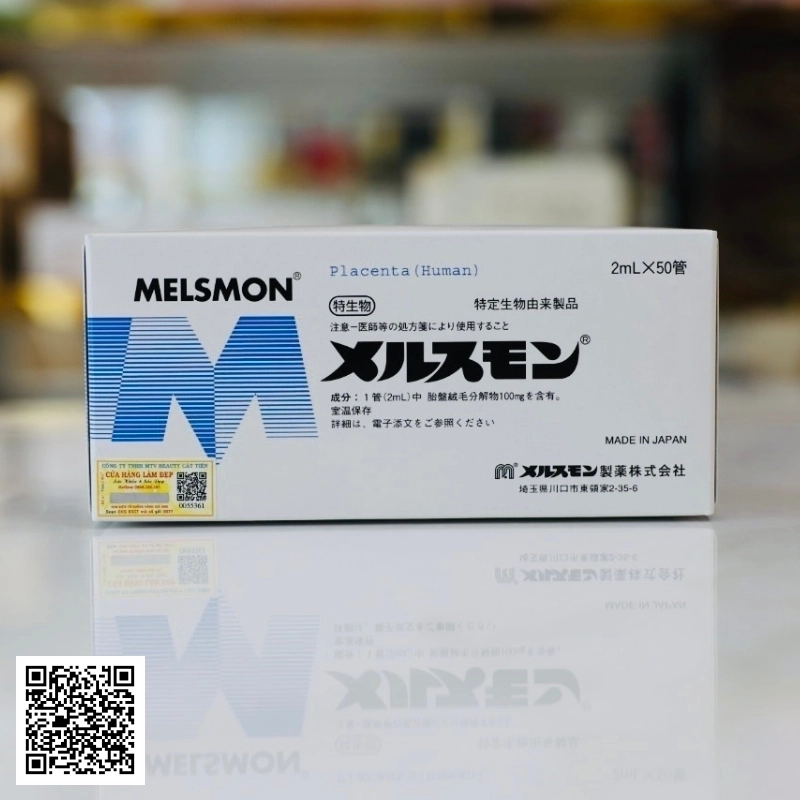 Melsmon Placenta Nhật Bản (Hộp 50 ống x 2ml)