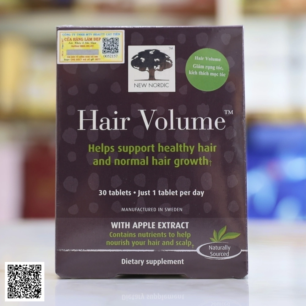 Viên Uống Mọc Tóc Hair Volume New Nordic Từ Thụy Điển 30 Viên