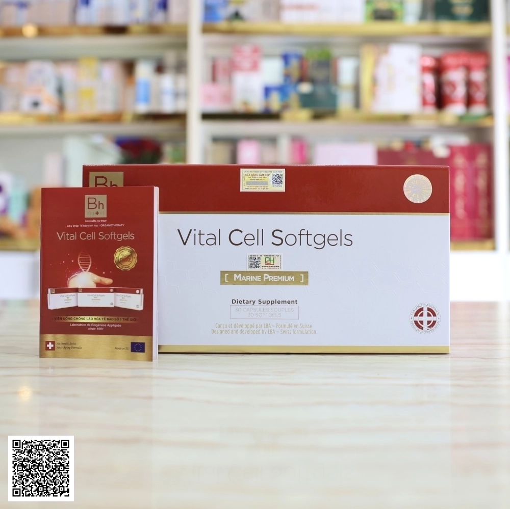 Viên Uống Trẻ Hóa Tế Bào Bhmed Vital Cell Softgels Marine Premium Chiết Xuất Sinh Vật Đại Dương Của Thụy Sĩ 30 Viên