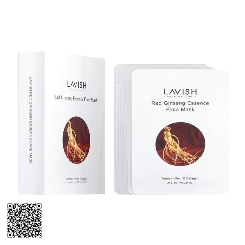 Mặt Nạ Hồng Sâm Red Ginseng Essence Face Mask Lavish H Baby Dưỡng Trắng Da Hàn Quốc 10 Miếng