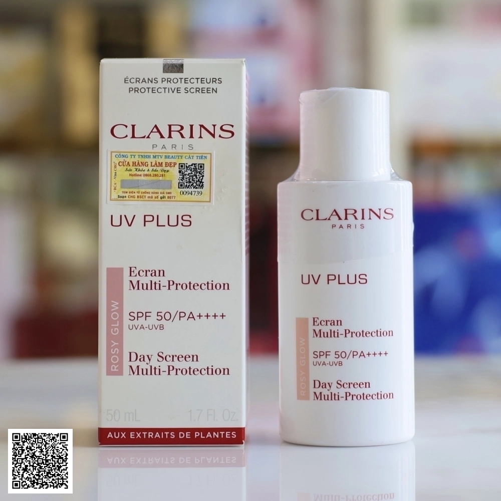 Kem Chống Nắng Clarins Paris Uv Plus Rosy Glow Day Screen Multi - Protection SPF50/PA++++ Từ Pháp 50ml