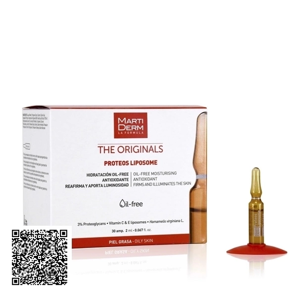 Tinh Chất MartiDerm Ampoule The Originals Proteos Liposome Chống Oxy Hoá, Phục Hồi, Điều Tiết Bã Nhờn Của Tây Ban Nha 30 Ống