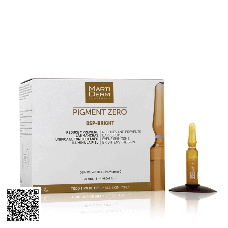Tinh Chất Dưỡng Sáng Đều Màu Da, Giảm Đốm Sắc Tố MartiDerm Ampoule Pigment Zero DSP Bright Tây Ban Nha 30 Ống