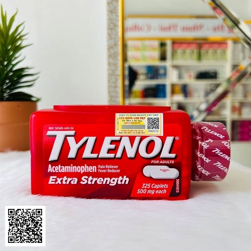 Viên Uống   Tylenol Extra Strength Mỹ 325 Viên 500mg