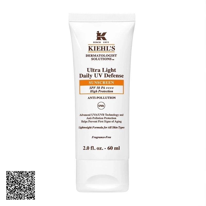 Kem Chống Nắng Kiehl’s Ultra Light Daily UV Defense Sunscreen SPF 50 PA+++ High Protection Mỹ 60ml