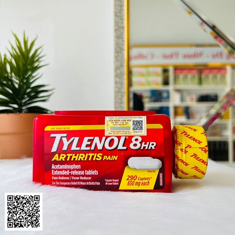 Viên Uống   Tylenol 8Hr Arthritis Pain Mỹ 290 Viên 650mg