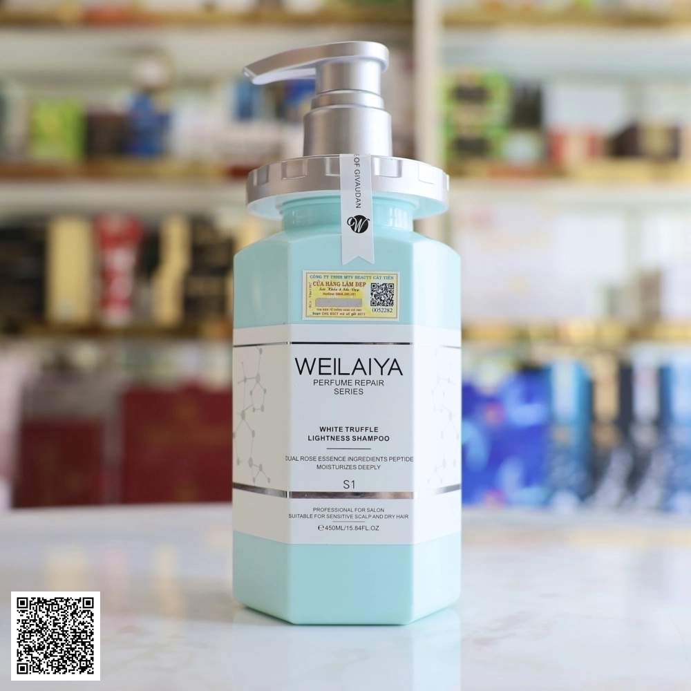 Dầu Gội Weilaiya White Truffle Lightness Shampoo Phục Hồi Đa Tầng Trứng Cá Tầm Từ Trung Quốc 450ml