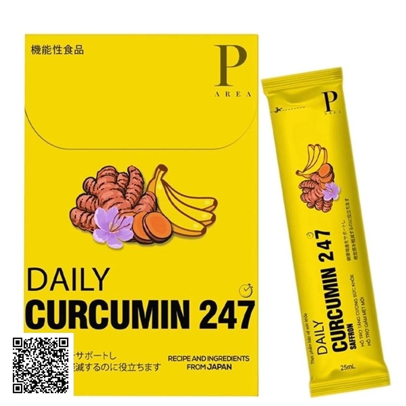 Thạch Nghệ Bảo Vệ Sức Khỏe Daily Curcumin 247 Saffron Nhật Bản 7 Gói