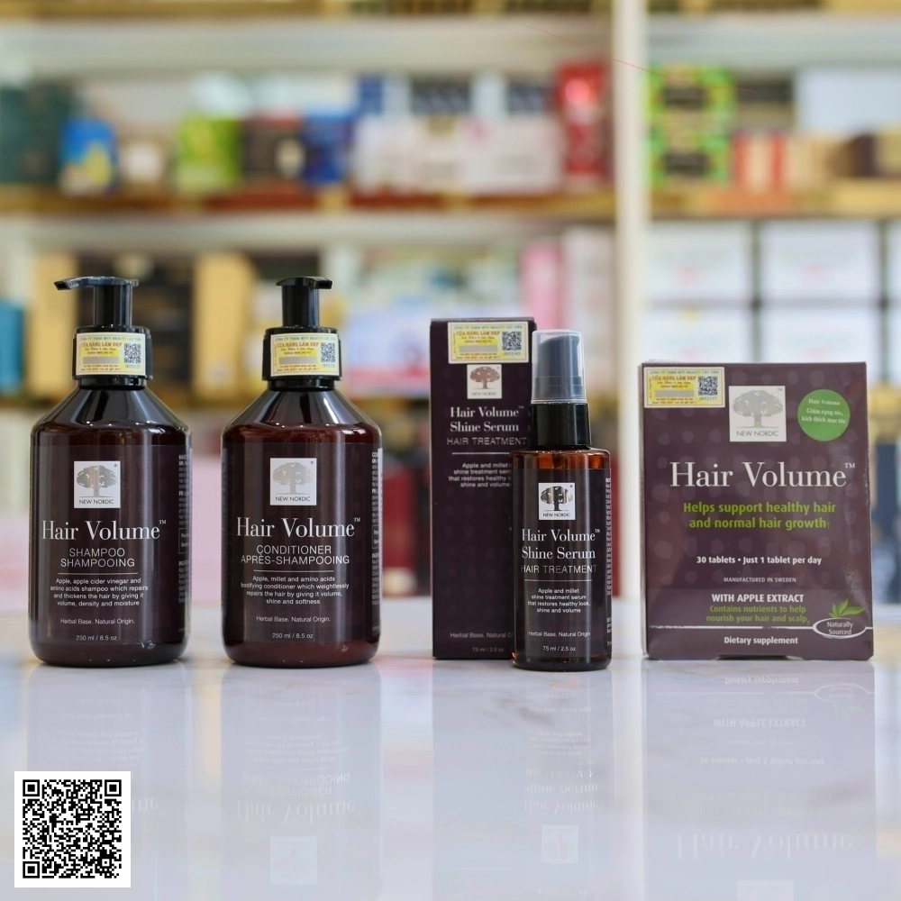 Bộ 4 Sản Phẩm Dưỡng Tóc Hair Volume New Nordic Của Thụy Điển