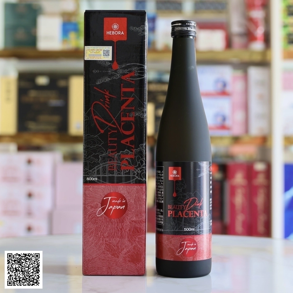 Nước Uống Nhau Thai Hebora Beauty Drink Placenta Trắng Da Mờ Nám Từ Nhật Bản 500ml