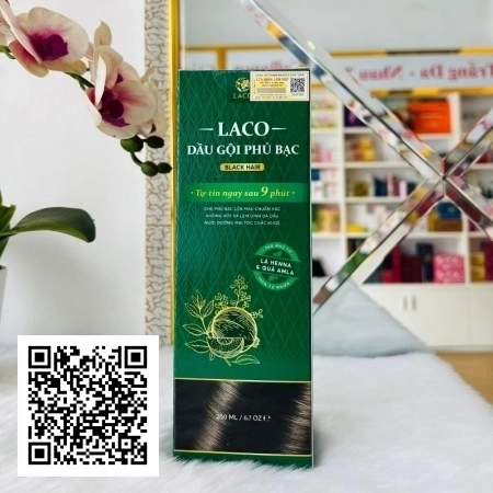 Dầu Gội Phủ Bạc Laco Đen Tóc Tự Nhiên 200ml
