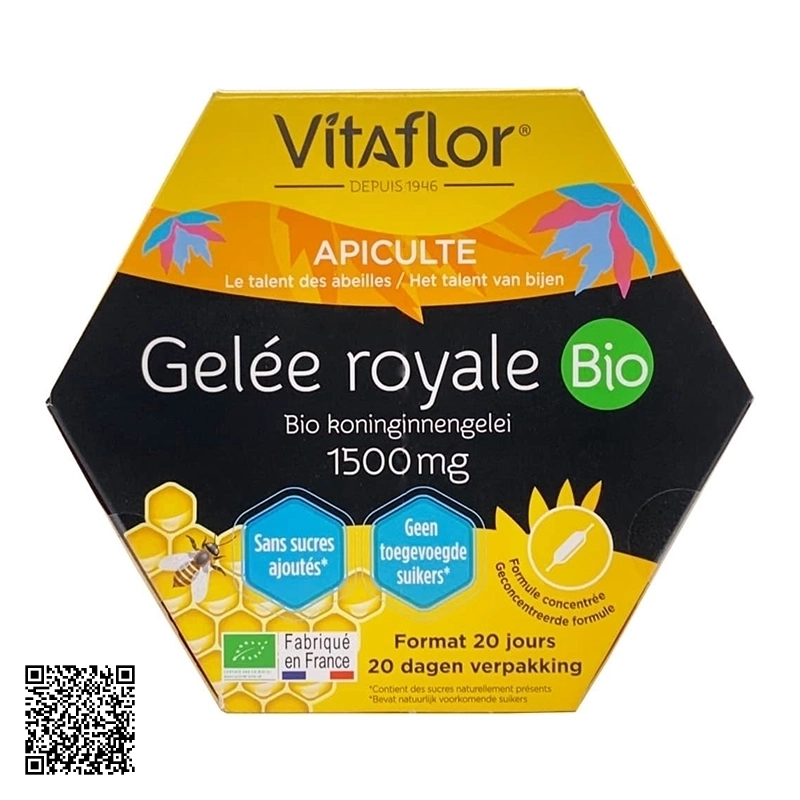 Sữa Ong Chúa Vitaflor Gelée Royale Bio 1500mg Của Pháp 20 Ống