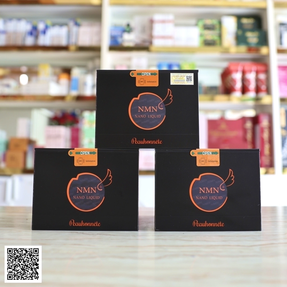 Nước Uống Trẻ Hóa NMN+ Nano Liquid Peauhonnete Nhật Bản Hộp 30ml. x 12 Chai