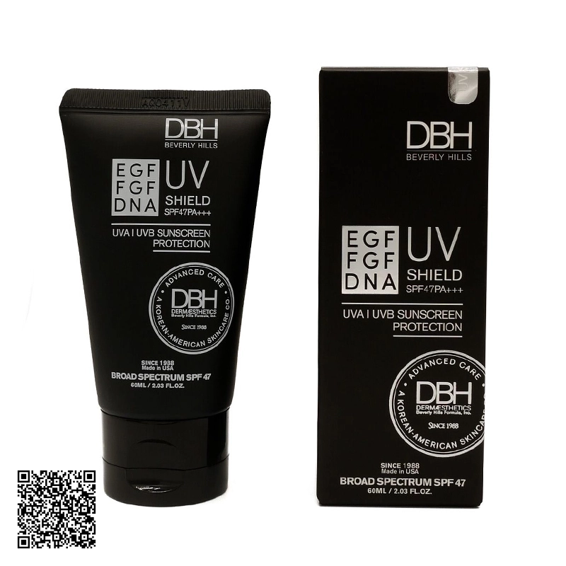 Kem Chống Nắng Hỗ Trợ Ngừa Lão Hóa DBH UV Shield EGF FGF DNA SPF47 Của Mỹ 60ml