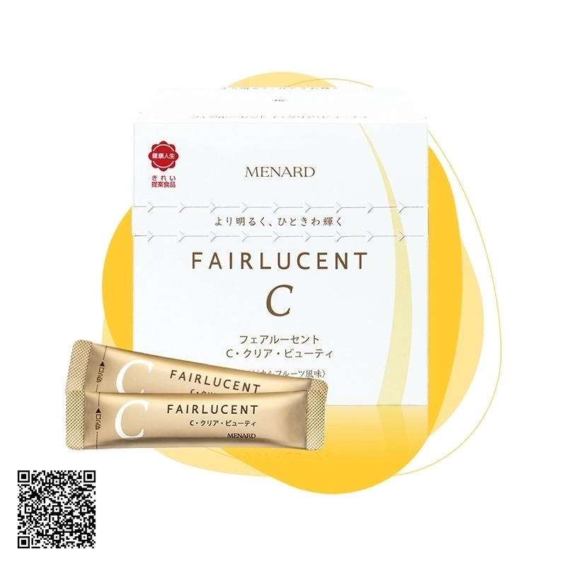 Vitamin C Menard Fairlucent C Hỗ Trợ Dưỡng Trắng Da Mờ Nám Hộp 60 Gói Nhật Bản