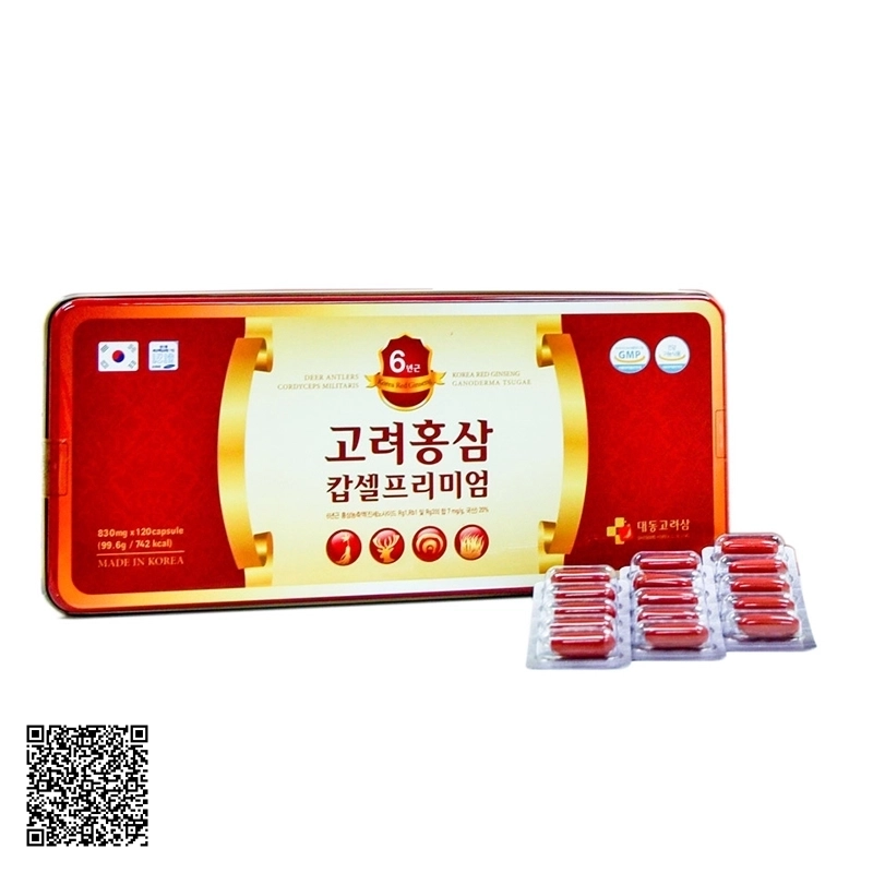 Viên Hồng Sâm Nhung Hươu Linh Chi Đông Trùng Hạ Thảo Daedong Korea Red Ginseng Ganoderma Tsugae 120 Viên