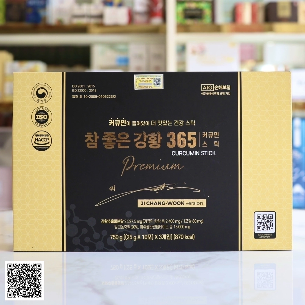 Thạch Nghệ Nano Curcumin 365 Collagen Premium Stick Ji Chang Wook Version Từ Hàn Quốc 30 Thanh