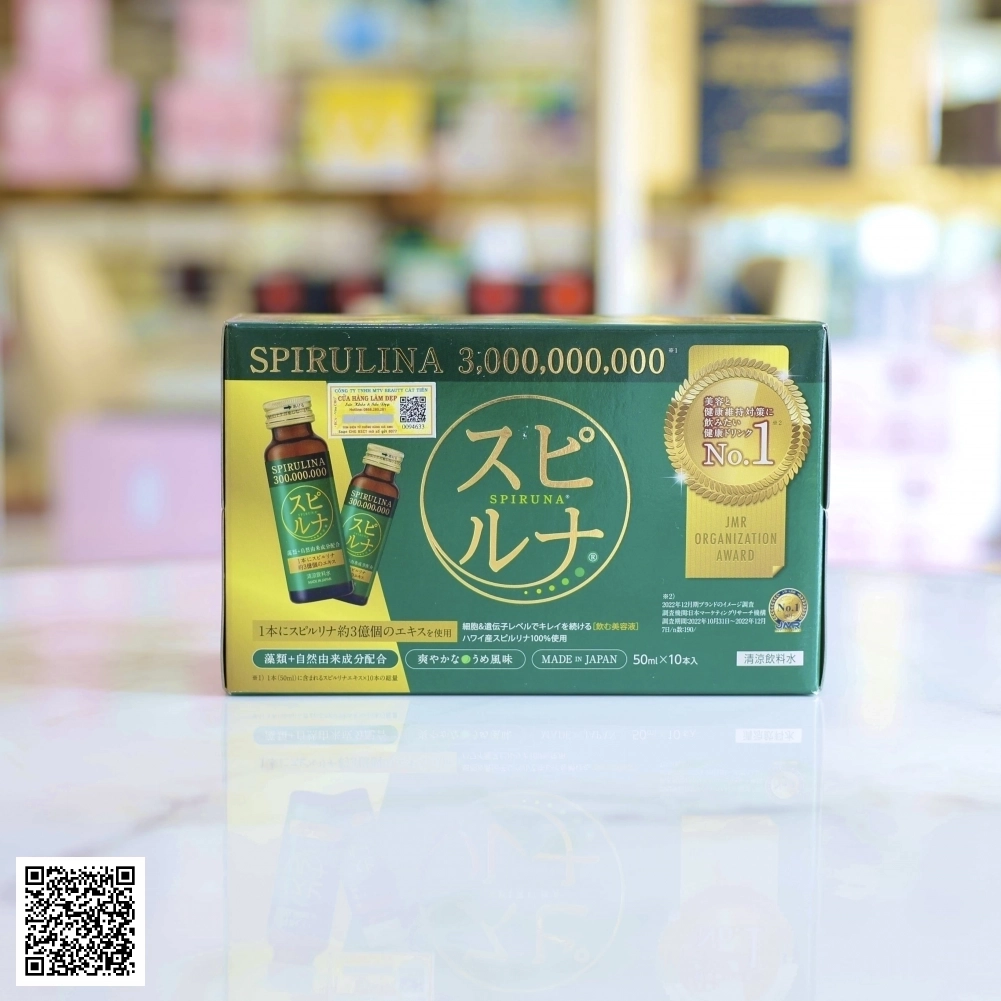 Nước Uống Siêu Vi Tảo Spirulina 300 Triệu Hayari  Từ Nhật Hộp 10 Chai