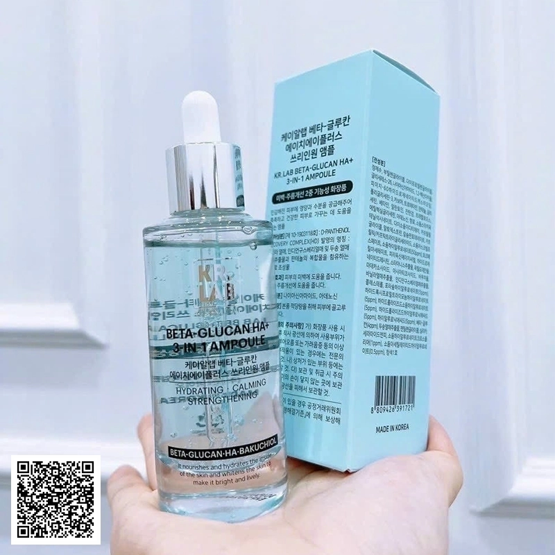 Serum dưỡng trắng phục hồi da Kr.Lab+ Beta-Glucan HA+ 3-In-1 Ampoule Từ Hàn Quốc