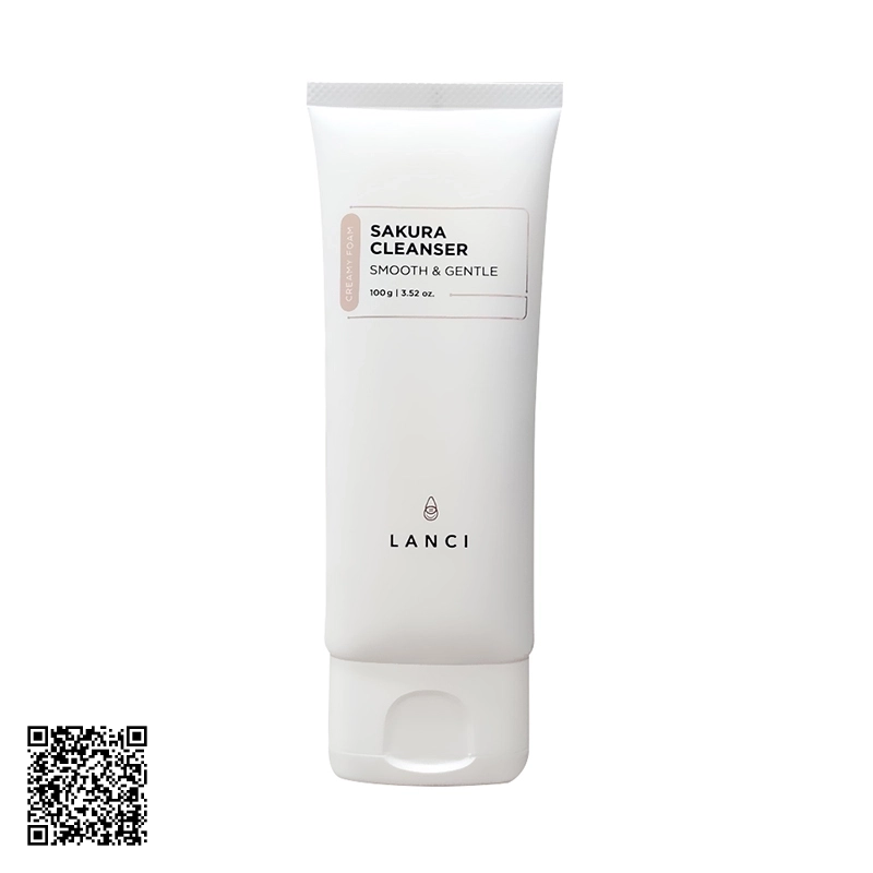 Sữa Rửa Mặt Dịu Nhẹ Lanci Sakura Cleanser Smooth & Gentle Từ Hàn Quốc 100g